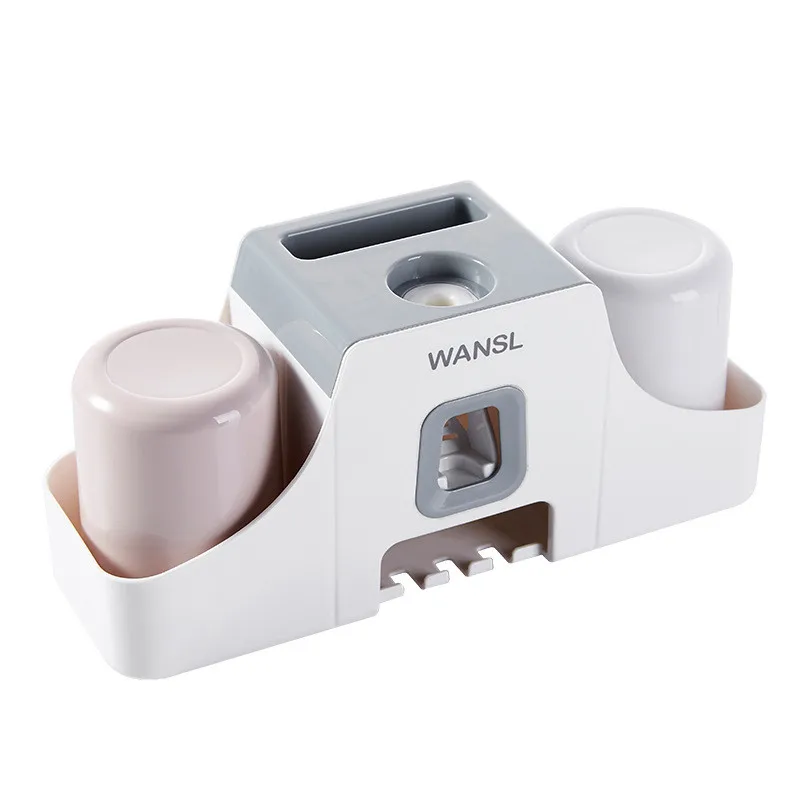 Creative Automatic Toothpaste Squeezers Set Toothbrush Rack Mouthwash Cup Mount Bathroom Accessories Household Goods Holder