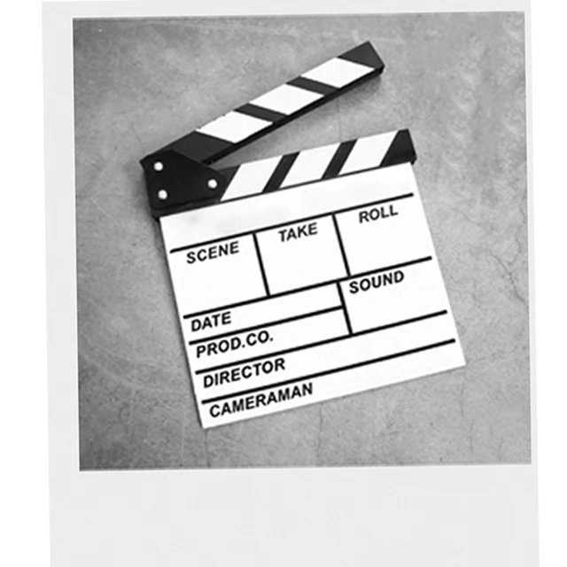 Movie Film Clap Board, Hollywood Clapper Board Wooden Director's Film Movie  Clapboard Accessory With Black & White, 28x31cm - Auxiliary Devices -  AliExpress