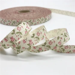 Floral Printed Cotton Ribbon - 5 Yards (10mm & 15mm) | Handmade Design for Sewing & Christmas Decoration (1)