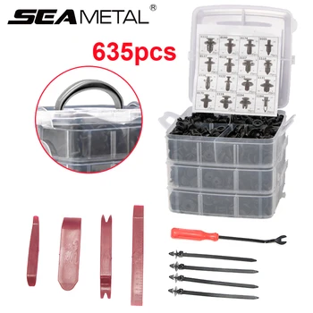 

635pcs Car-Styling Auto Fastener Clips Rivet Bumper Door Trim Panel Retainer Fastener Kit Car Fastener Clips Mixed Accessories