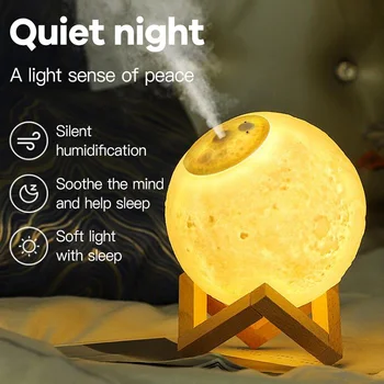 

USB 3D Sky Moon Air Humidifier Light Lamp Diffuser Aroma Essential Heavy Fog Ultrasonic Humidificador Night Cool Mist Purifier