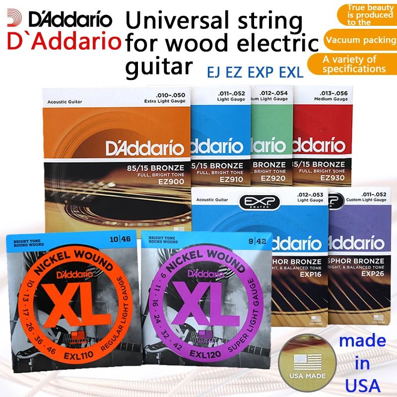 D 'addario Folk Acoustic Guitar Strings A Set Of Strings Ej Exp Exl