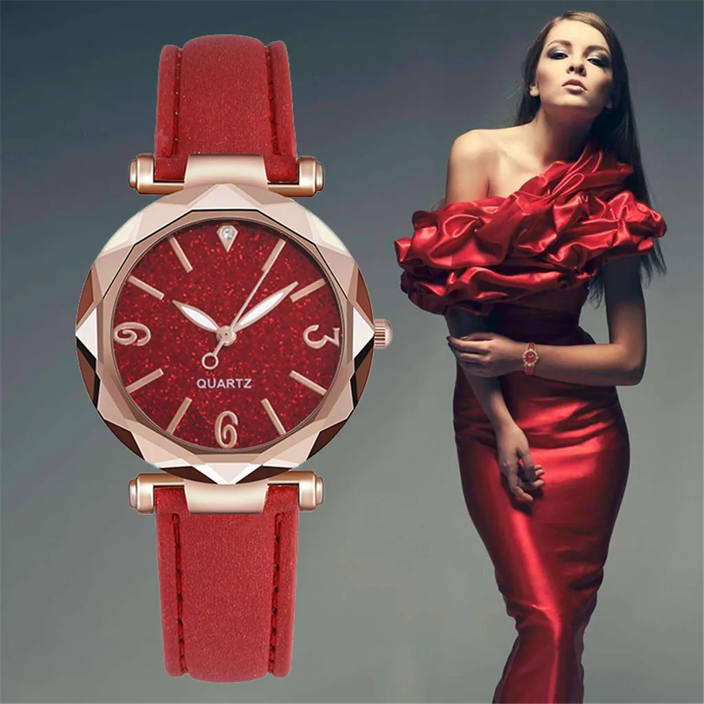 Reloj de cuarzo de cuero de marca de lujo para Mujer, cronógrafo de pulsera femenino, a la moda