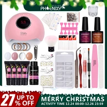 Полигелевый набор для ногтей 36 Вт УФ-светодиодный светильник 4 цвета кристально-желеобразный гель-конструктор гель-инструменты для маникюра гель-удлинитель для ногтей маникюрный набор