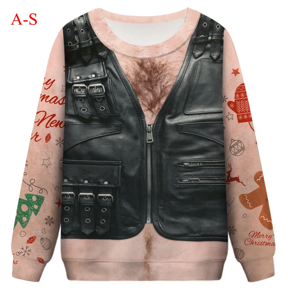 

2019 New Fashion Autumn Winter Christmas Digital Printing Women's Long-sleeved Round Neck Clothes Casual Patchwork Pullover Dropship Loose Hoodies Women Sweatshirt Thick Fake two-piece suit