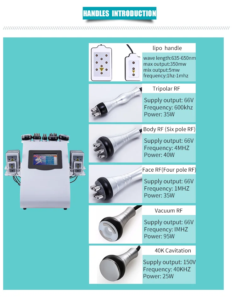 6 в 1 lipolaser катион rf машина для похудения/Липо лазер с вакуумом rf