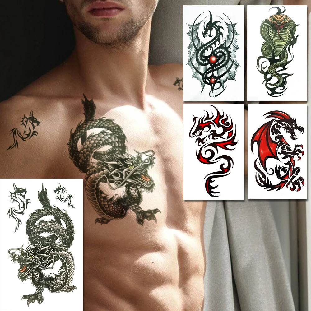 Flower arm waterproof tattoo stickers unisex simulation Dragon Tattoo totem  tattoo stickers price in Saudi Arabia  Amazon Saudi Arabia  kanbkam