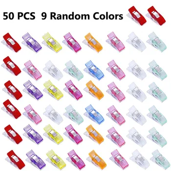 

50pcs Colourful Mixed Plastic Needle Clips Holder For DIY Patchwork Fabric Craft Sewing Knitting Clips DIY Sewing Accessories