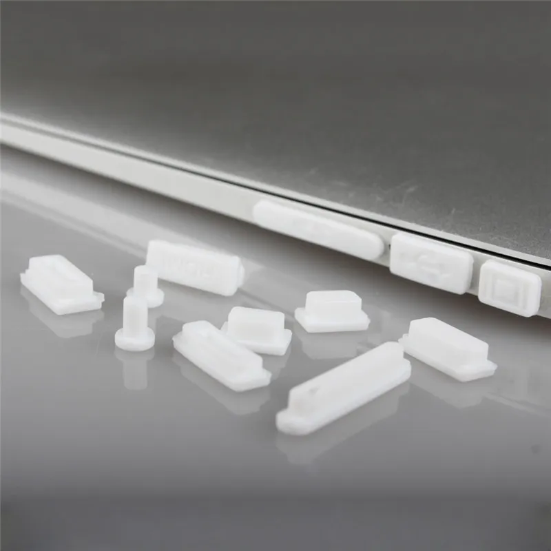 Силиконовые противопылевые пробки для Apple MacBook Pro 13 15 retina/Air 11 13 A1502 A1466 A1398 A1465 A1425 Mac book ports dust Plug - Цвет: White