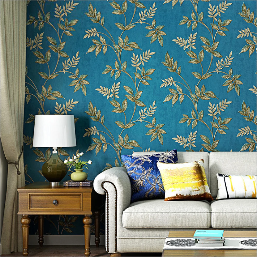 

Q QIHANG нетканые обои в деревенском ретро-стиле в виде листьев для гостиной, фоновой стены для телевизора, 0,53 М * 10 м = м2