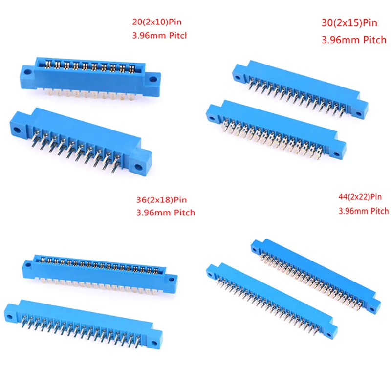 Welded Wire/Plug-in 3.96 Gold-plated PCB Board Slot Socket Double Row Pitch Slot Solder Socket 2x10 2x15 2x18 2x22 20/30/36/44P