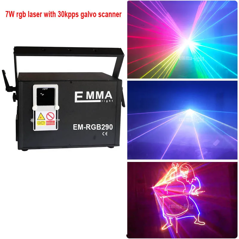 Лидер продаж, 5 Вт, 6 Вт, 7 Вт, 8 Вт, 10 Вт, 3d красочный лазерный светильник, лазерный светильник для дискотеки, dmx ilda rgb, анимационное лазерное шоу - Цвет: 7w rgb laser 30kpps
