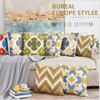 

Throw Pillow Cover 18 x 18 Inches Geometric Embroidery Morocco Style Cushion Cover Case Pillow