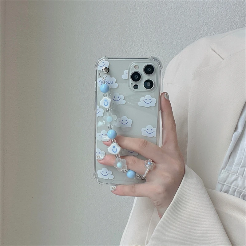 Чехол для телефона с 3D облаком и браслетом Для iPhone 11 12 13 Pro XS Max X XR 7 8 Plus SE | Мобильные