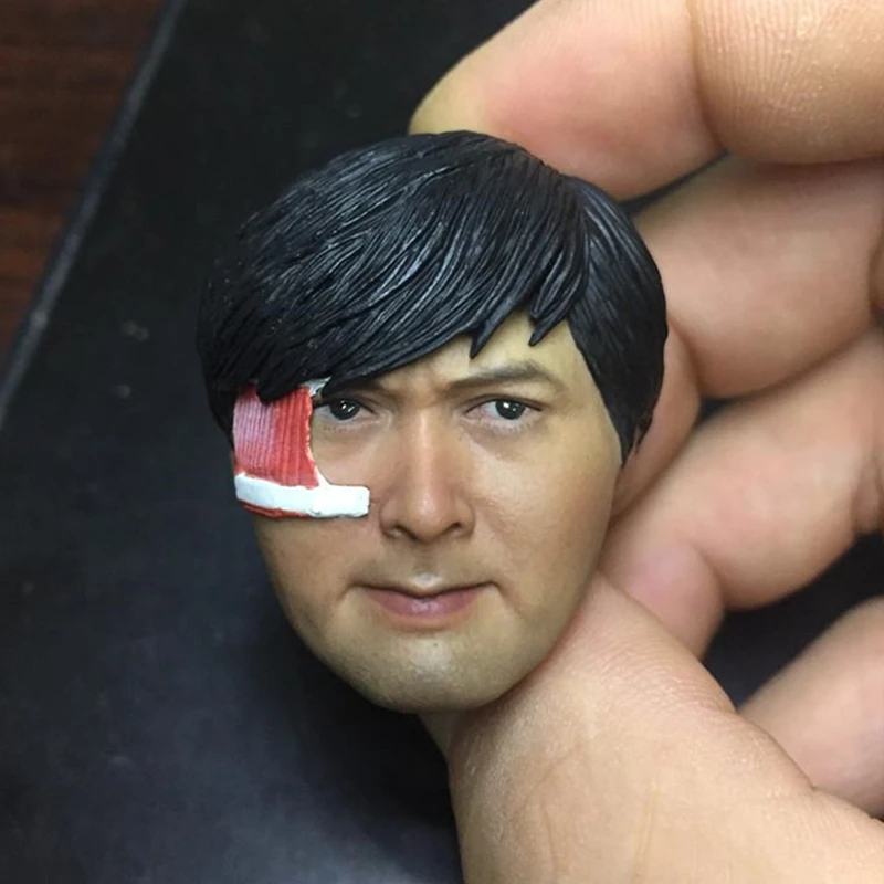 1/6 Scale Actor Chow Yun Fat Head Carved PVC Male Head Model F 12'' Figure Body