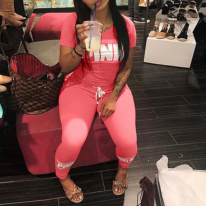 2024 New Casual 2Piece Sets Womens OutfitsSexy Sweatsuit Set Letter Print 3XL Tops And Skinny Pants Sweat Suits 2 PCS Tracksuits womens suits