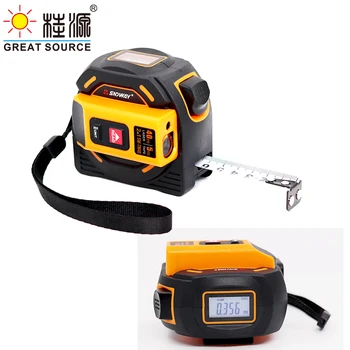 

40/ 60 Meters Laser Distance Meter 5 Meters Metal Tapeline LED Screen Double Function (1PC)