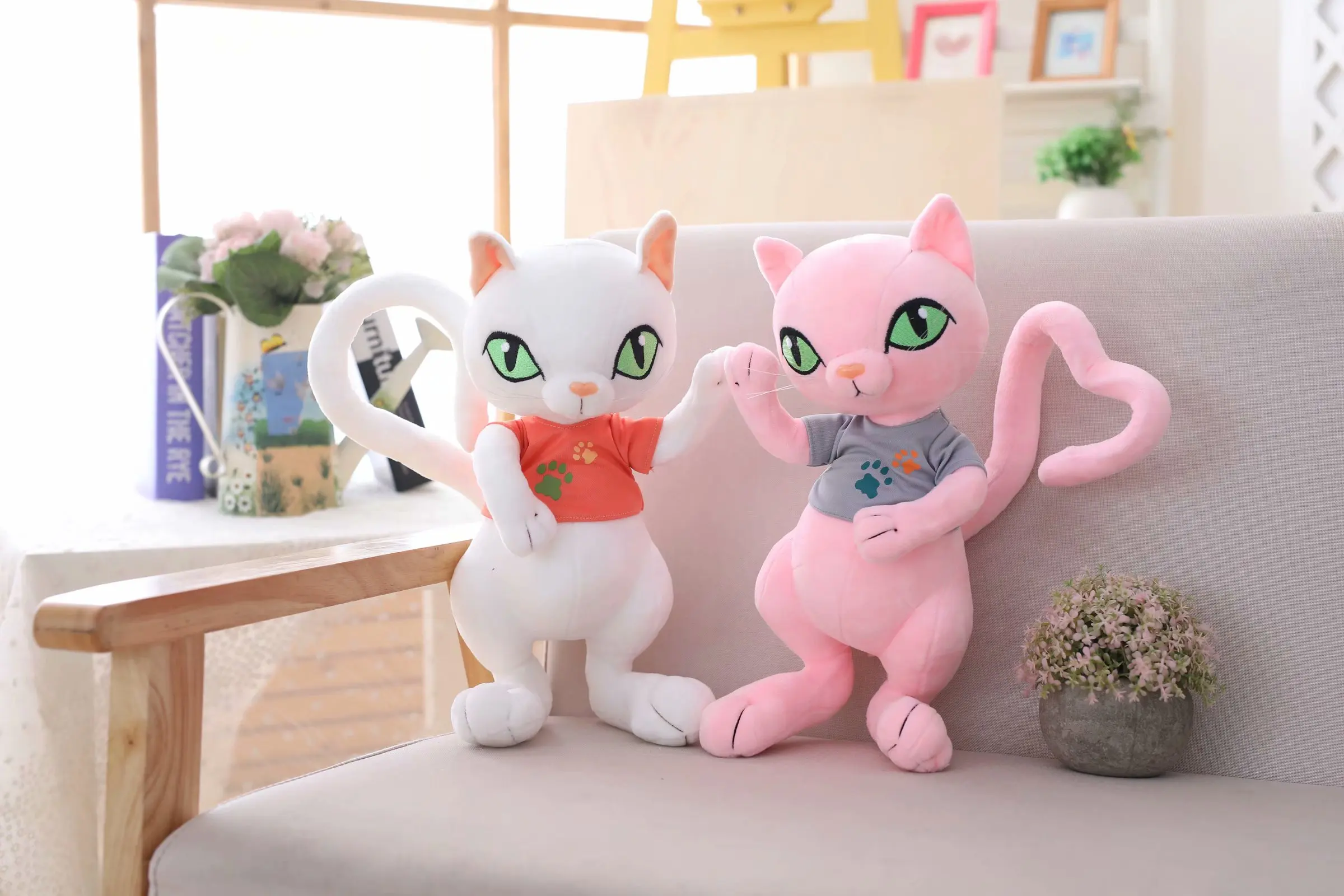 30/40CM Kawaii Genius Cats Plush Toys Stuffed Animals Cute Fluffy Cat Dolls Soft Kids Toys Children Birthday Present Xmas Gifts
