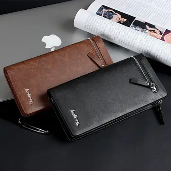 Men Long Wallet Clutch Bag Credit Card Holder Purses Carteira Masculina Carteras Billetera Hombre PU Leather Money Portfe Carte 2