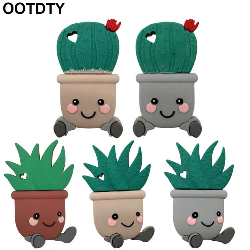 

Cartoon Cactus Silicone Teether BPA Free Food Grade Baby Soother Molar Beads Newborn Infants Toddler Teething Nursing Toys