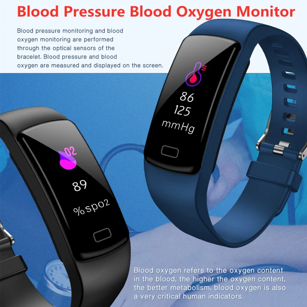 Фитнес-браслет, трекер активности, Smartband для Apple ios, Android, телефона, пульсометр, измеритель артериального давления, шагомер, умный Браслет