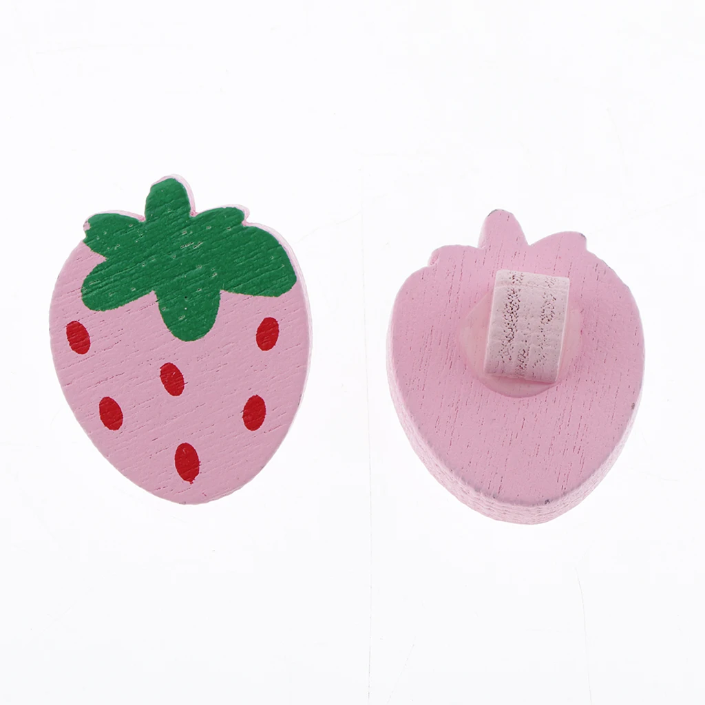 30pcs Creative Wooden Buttons, Set Basic Button for DIY Sewing, Craft Ornament, Handicrafts, Pink Strawberry
