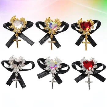 

6Pcs Nail Patch Decoration BowKnot Heart Shape DIY Nail Art Tips for Home Girls
