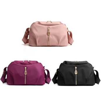 

Vintage Women Water proof Nylon Messenger Bag Shoulder Crossbody Bag Lady Small Shell Bag Bolsa Feminina Zippers Package