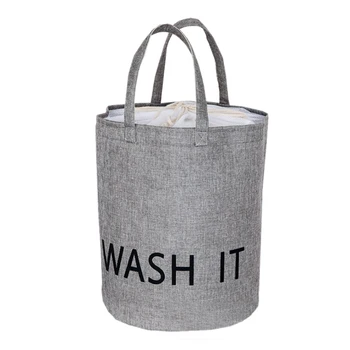 

Home Cotton Linen Toys Dirty Clothes Drawstring Storage Basket Foldable Storage Organization Home Storage Basket