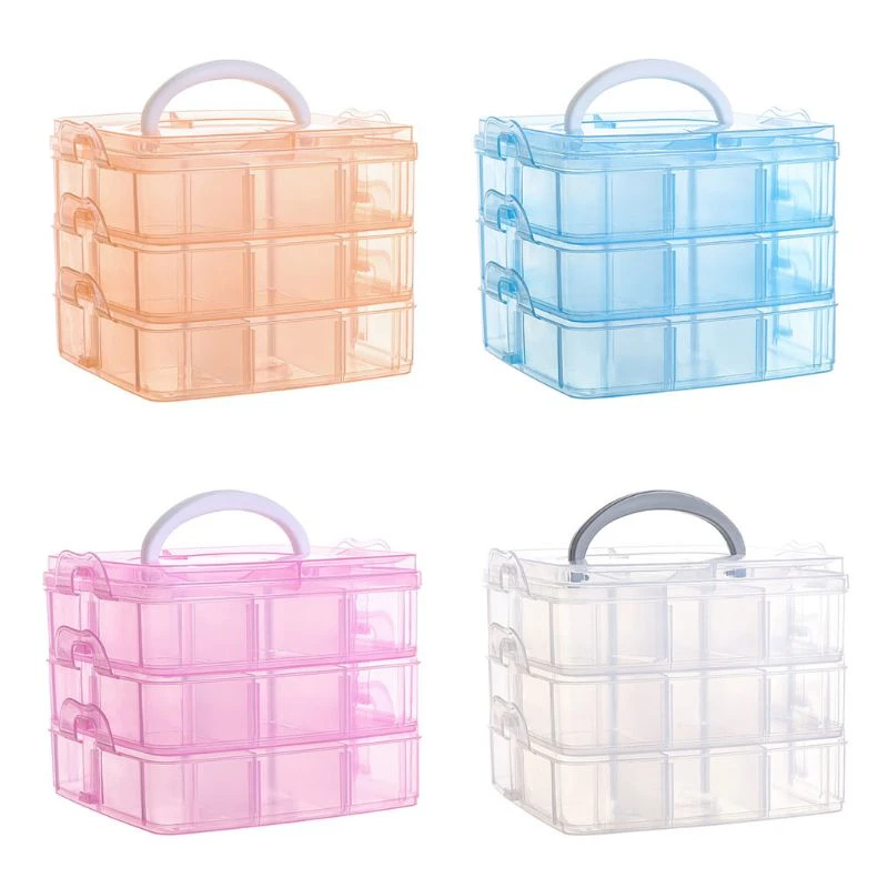 Transparent Portable Large Jewelry Organizer Storage Box Container Case Display Transparent Portable Large Jewelry Organizer Storage Box Container Case Display