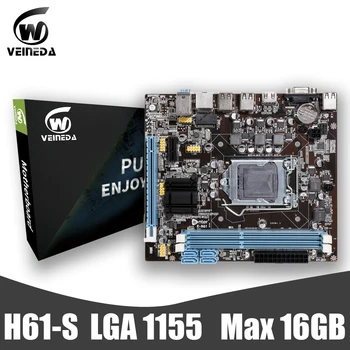 

VEINEDA NEW H61-S Desktop Motherboard H61 Socket LGA 1155 LGA1155 for i3 i5 i7 CPU DDR3 16G USB2.0 H61 PC Mainboard