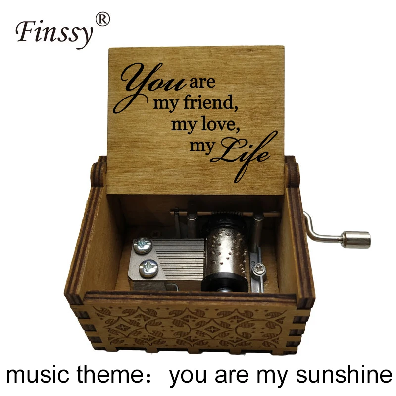 Музыкальная шкатулка с изображением ручного ed you are my sunshine для жены любит мужа