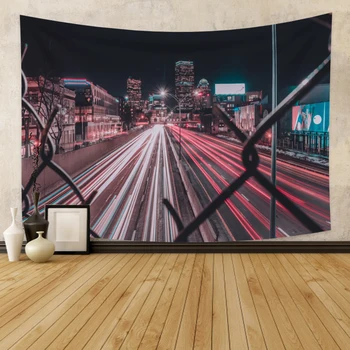 

Cassisy Tapestry Busy street at night Wall Hanging Artwork Tapestries Carpet Decor Wall Cloth Beach Towel Home Decoration