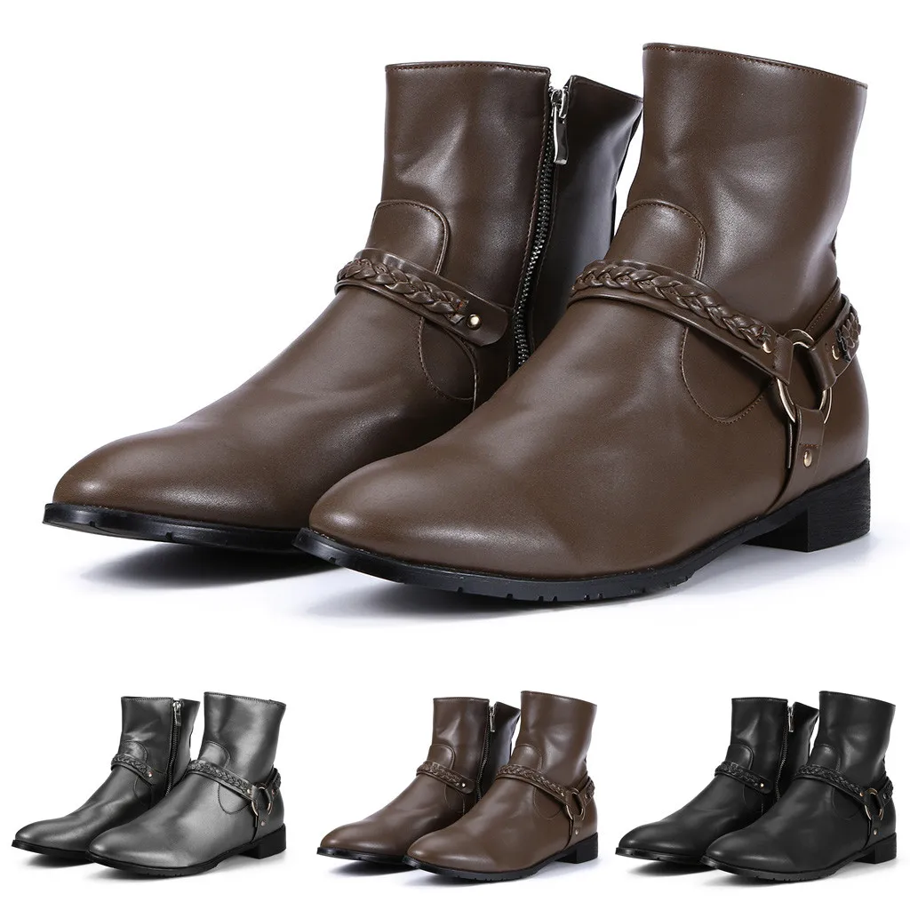 JAYCOSIN ботинки для влюбленных пар; Модные слипоны; мужские ботинки из искусственной кожи в британском стиле; высококачественная повседневная мужская обувь из водонепроницаемого материала; Botas