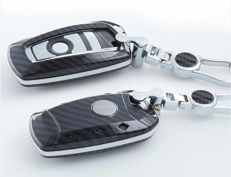 Посмотрите углеродного волокна Автомобильный ключ чехол для ключей брелок держатель для BMW, Возраст 1, 2, 3, 4, 5, 6, 7, M Series X3 X4 F20 F22 F30 F31 F36 F10 F11 F07 F12 F01 F26