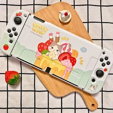 

Cute Toast Cat Switch OLED Protective Shell NS Joy-Con Controller TPU Cover Protection Case For Nintendo Switch Oled Accessories
