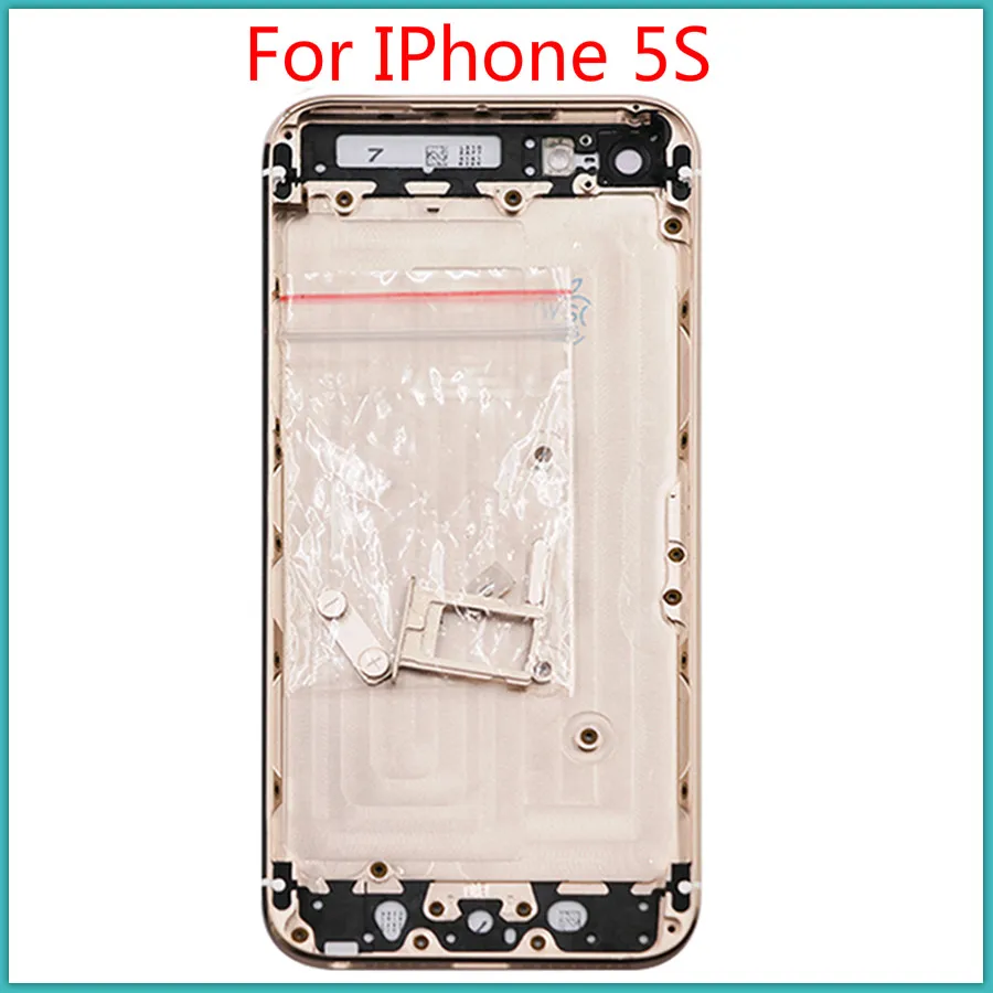 Отличное качество для IPhone 5S Батарея задняя панель Задняя крышка с гибким кабелем+ сим-карты