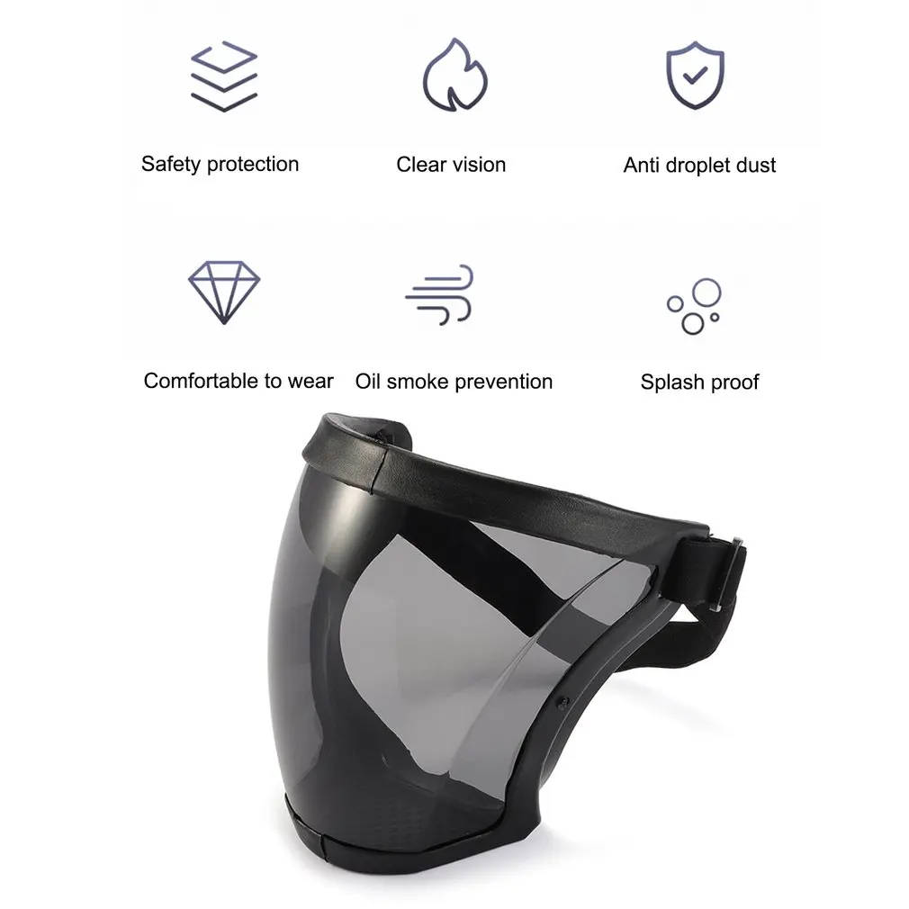 Z50 Dropshipping Full Face Shield Kitchen Transparent Shield Home Oil-splash Proof Eye Facial Anti-fog Head Cover Safety Glasses