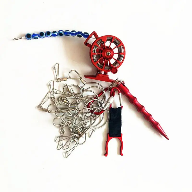 Fishing Lock Clasp Portable Anti-rust Aluminum Alloy Wheel Reel Stake Live Fish Locks Clips For Saltwater Freshwater