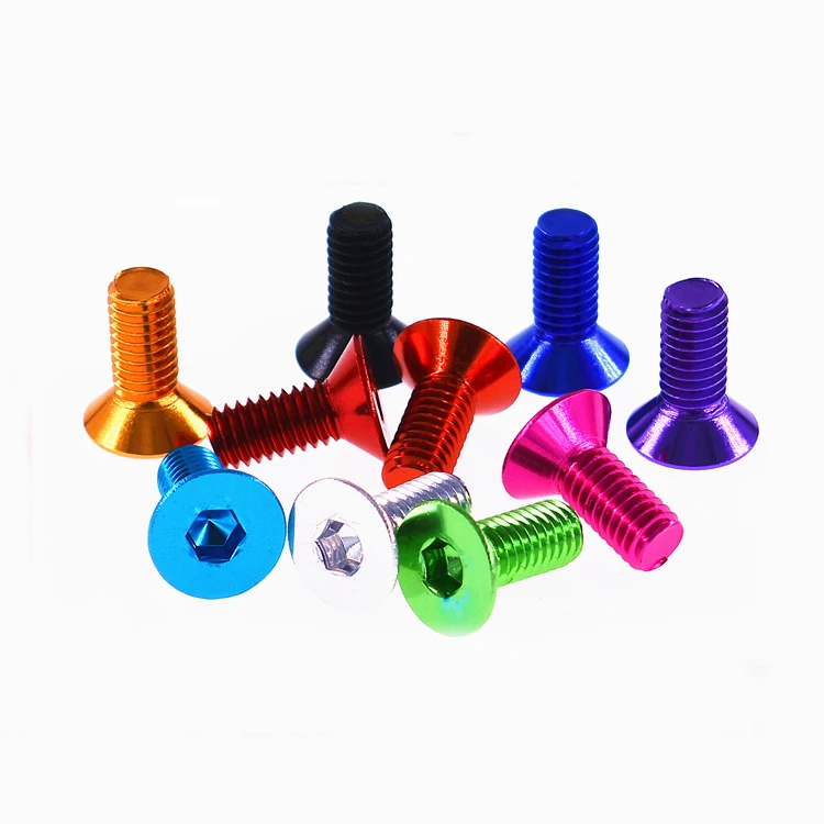 7pcs M4*6mm Allen aluminum alloy screw countersunk bolt flat head screws hex socket nails bolts 7075 Al | Обустройство дома