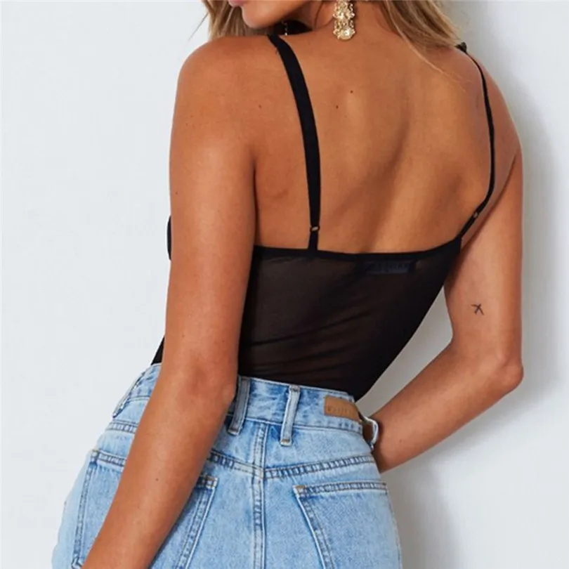 Fashion Women Ladies Front Plunge Lace up Bodysuit Lingerie Leotard Sleeveless Bodycon Crop Top Jumpsuit Playsuit 40DEC1302