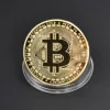 1PC Gold Plated Bitcoin Coin BTC Bit Art Physical Metal Collectible Coin for gift with plastic case ► Photo 2/5