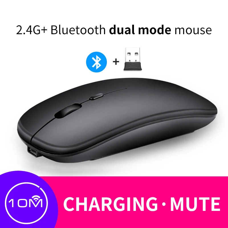 

Antscope New Bluetooth Dual Mode Charging Mouse 5.0 Mute Silent Notebook Game Girl 2.4g Wireless Mouse