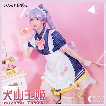 

Anime A.I.Channel vtuber Inuyama Tamaki Lovely Maid Outfit Lolita Dress Cosplay Costume Women Halloween Free Shipping New 2019