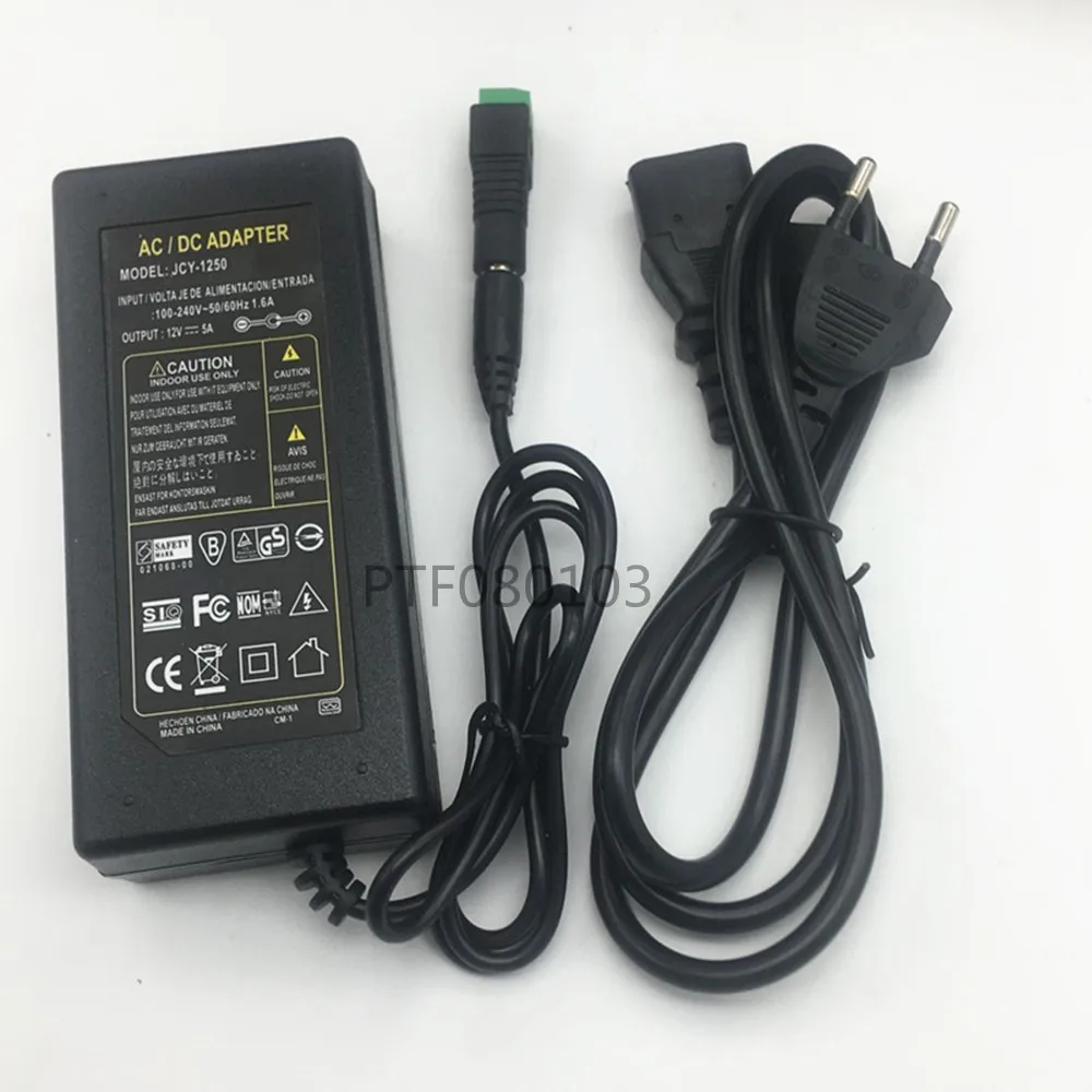 12v5a EU/US AC 100 v-240 v Сетевой адаптер-переходник адаптер DC12V 5A штекером постоянного тока для подключения к адаптеру источника питания для 3528 530 5050 бар светодиодный