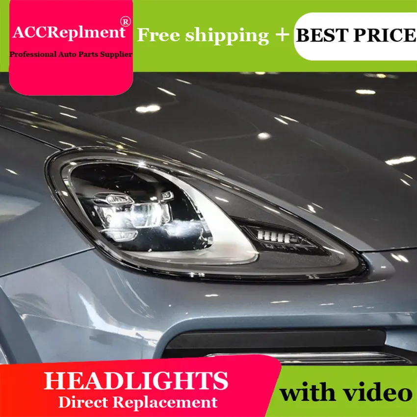Автомобильный Стайлинг для Porsche Cayenne светодиодный фары 2011- светодиодный головной фонарь все светодиодный Противотуманные фары Дневные ходовые огни
