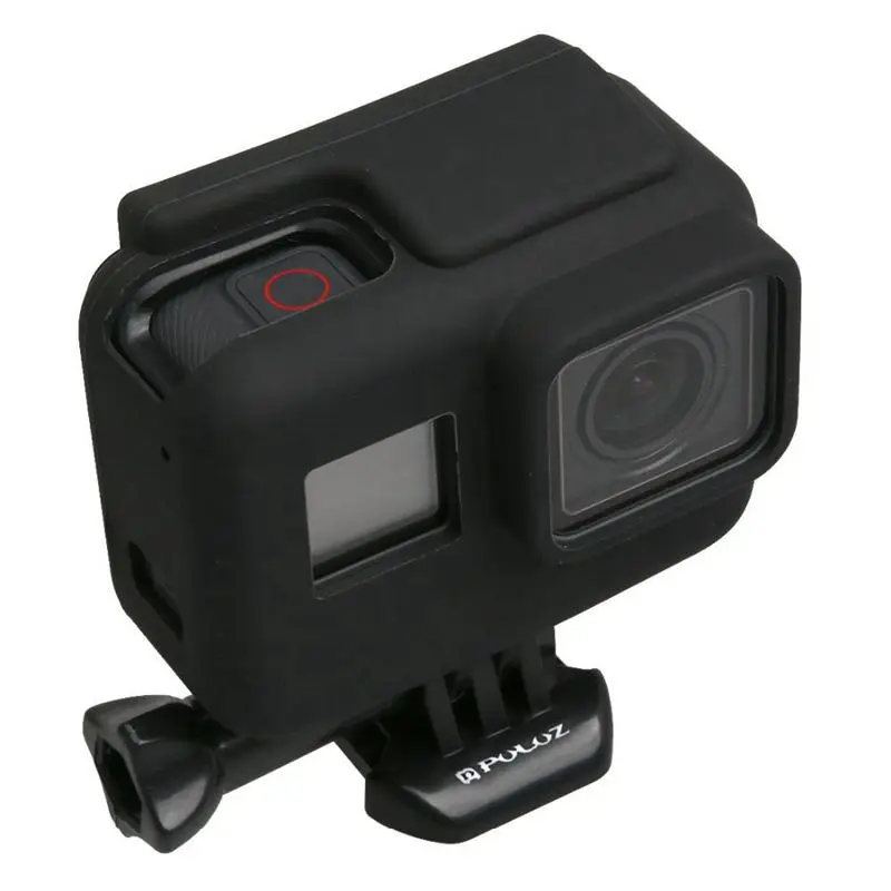 FFYY-PULUZ для Go Pro аксессуары, чехол для корпуса, силиконовый защитный чехол с боковой рамкой, крышка для объектива для GoPro HERO5 HERO 5