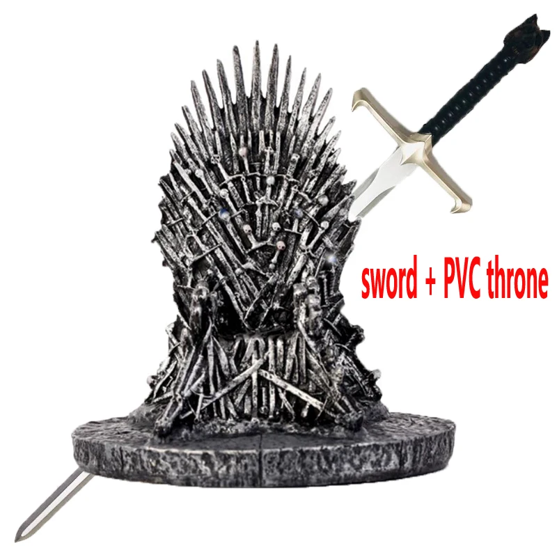 Игра престолов 87 см фильм меч 1:1 Косплей оружие Железный Трон - Цвет: sword and PVC throne