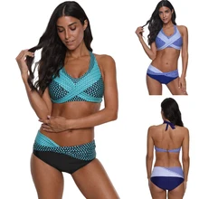 Retro Women Swimsuit High Quality Dot Print Bikini Set Halter Swimwear Branzilian Bathing Suit Female Biquini Plus size S~4XL Retro Women Swimsuit High Quality Dot Print Bikini Set Halter Swimwear Branzilian Bathing Suit Female Biquini Plus size S~4XL