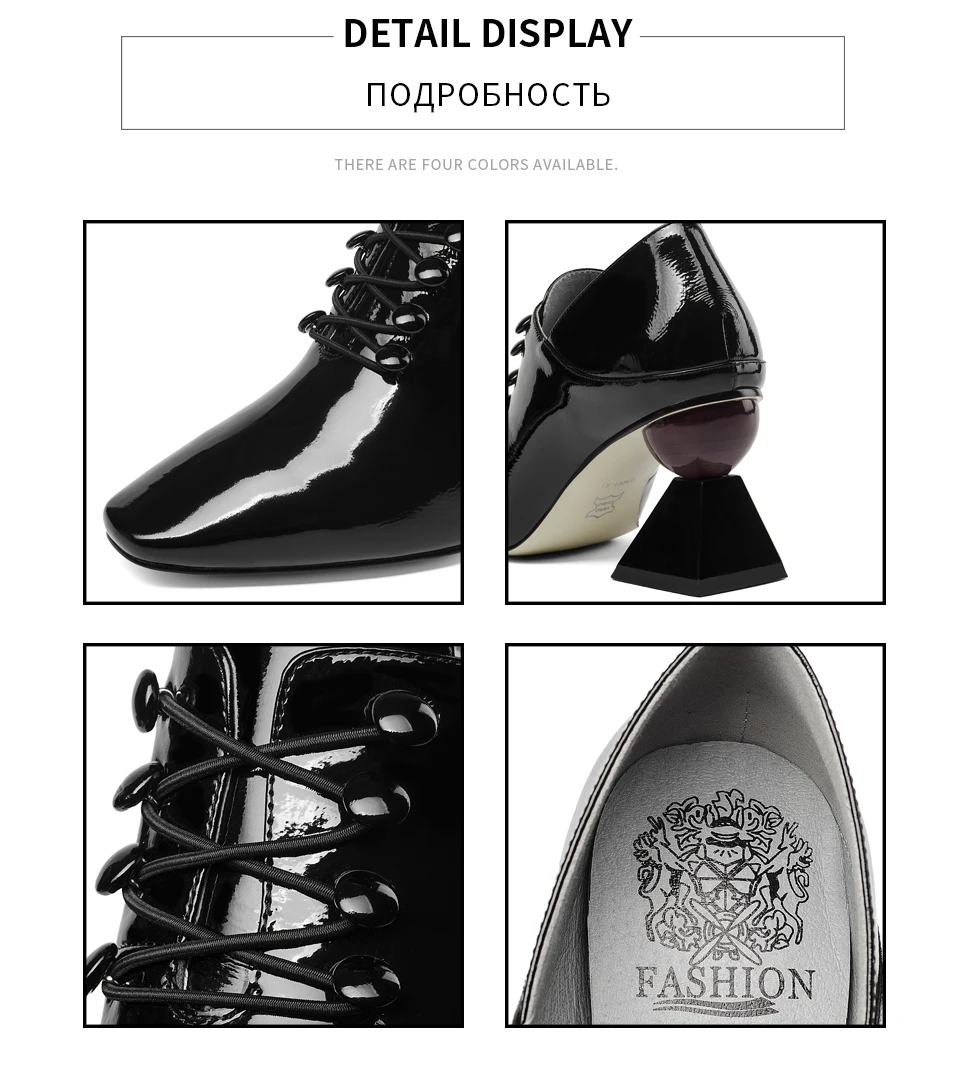 ANMAIRON/ г. Классические женские туфли-лодочки из лакированной кожи с острым носком на высоком каблуке для офиса и работы пикантная женская обувь на каблуке со шнуровкой 34-43